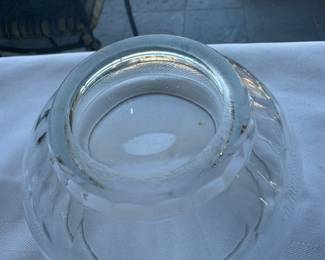 late 18th c. - early 19th c. blue cut glass bowl                                3"h x 5 1/2" 