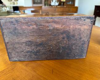 Antique English tea caddy                                                         5.5"h x 9.25" w x 5.5"d