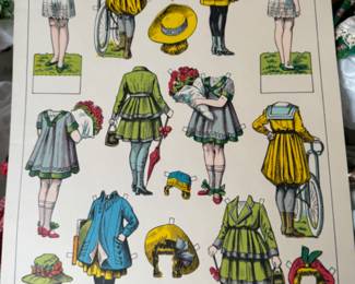 Vintage French paper dolls  - 4 sheets