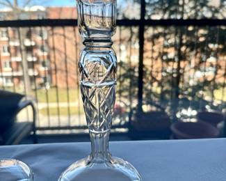 Pair blown glass candlesticks c. 1890       8.5"