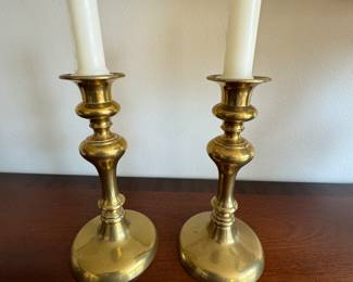 Pr.  brass candlesticks  8"h   c.1820