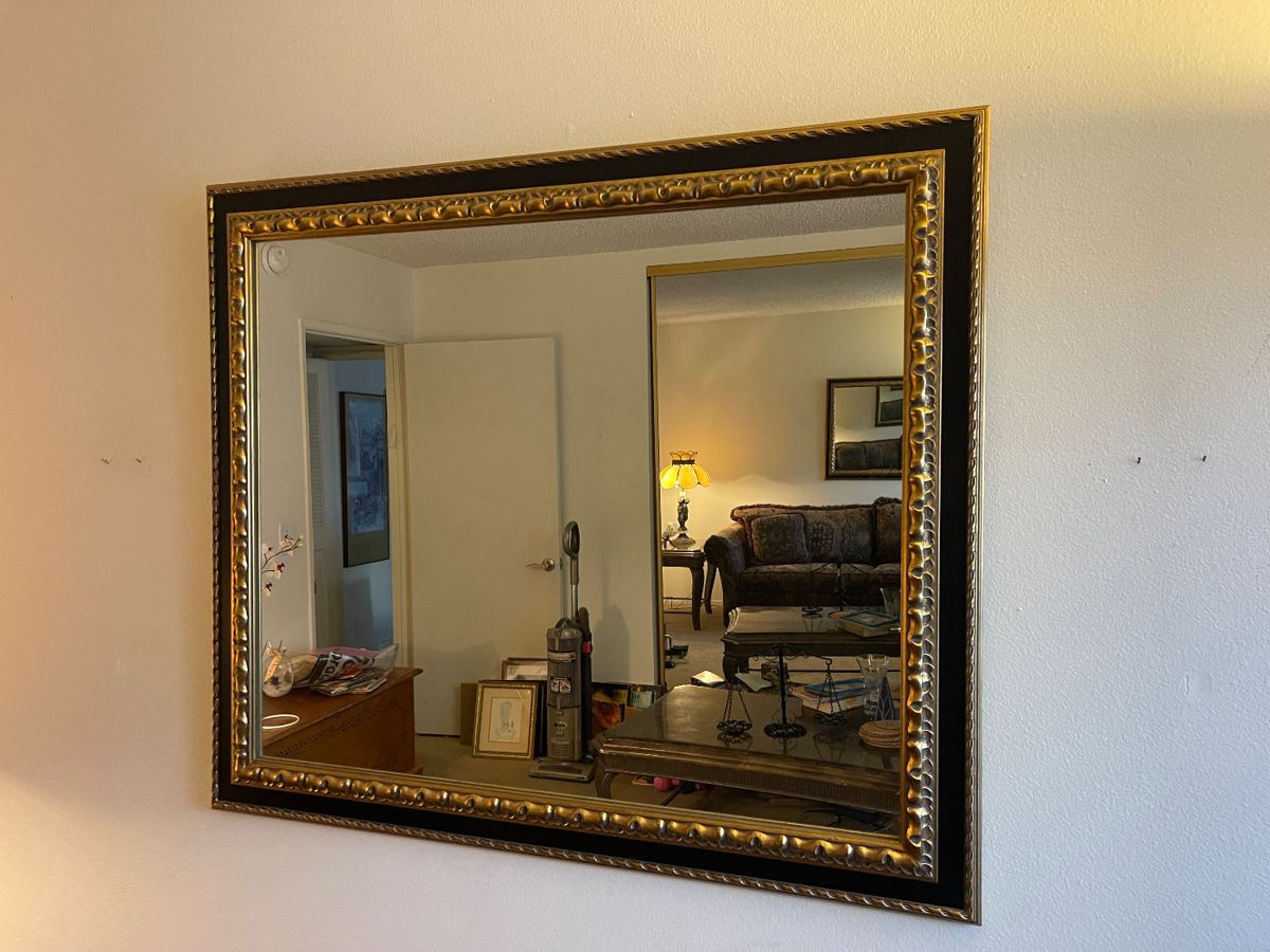 Gold and black mirror $20