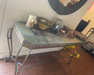 Stone top console table $40