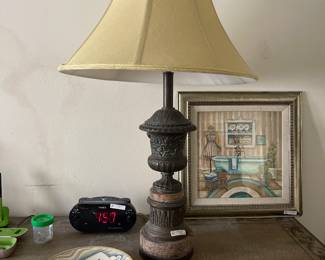 Super heavy stone and iron lamps $15