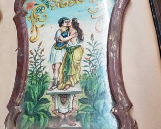 Fabulous Set of Four 18th. C. Reverse-Painted Carriage Windows - Extremely Rare!