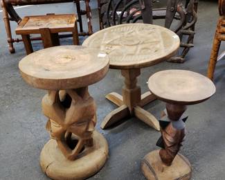 Primitive Carved Stools