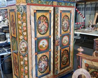 Antique Bavarian Painted Armoire