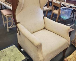 Unique Antique Reclining Wingback Chair