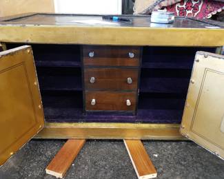 Interior of the Heavy Vintage Brass Safe