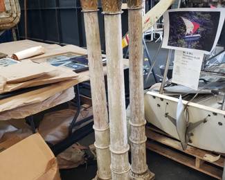 Antique Gilt Gesso Wood Pillars