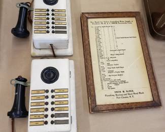Vintage Household Staff Phones w/ Staff List