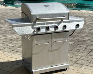 NEXGRILL PROPANE GRILL | Four burner grill with a side stove, top burner stainless steel on wheels