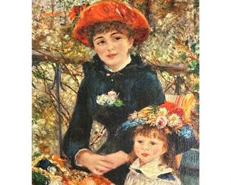 PIERRE-AUGUSTE RENOIR (1841-1919) GICLEE | “Two Sisters” Print on canvas 23 x 17 in sight Printed signature on bottom right