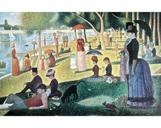 GEORGES SEURAT FRAMED PRINT | Sunday Afternoon on the Isle of La Grande Jatte 20 x 29in sight Print on paper Name & title on bottom