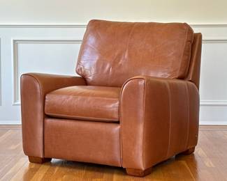 AMERICAN LEATHER FOR BLOOMINGDALES RECLINER | l. 39 x w. 36 x h. 33 in