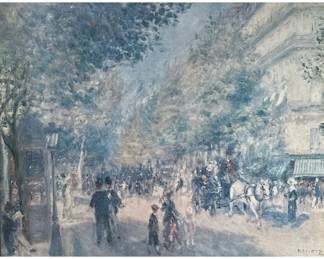 PIERRE-AUGUSTE RENOIR (1841-1919) LITHOGRAPH | The Great Boulevard 15 x 19 in sight Lithograph on paper