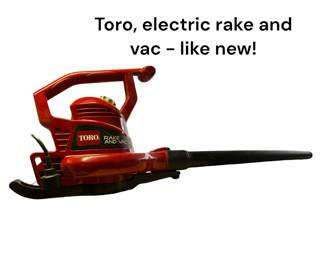 Toro Electric, rake and vac, like new