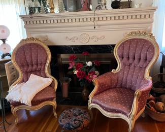 Vintage Pair Victorian Chairs