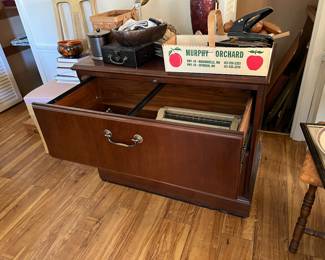 Two drawer wood file cabinet