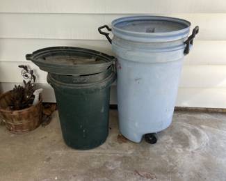 Trash cans on wheels