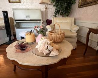 Marble top coffee table