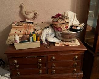 Sewing Cabinet full of sewing notions