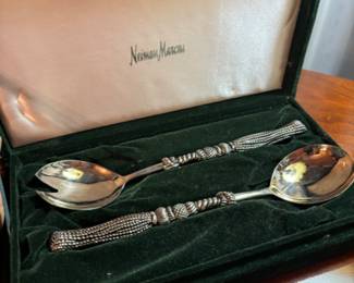 Salad Spoon & Fork set(silver plated)