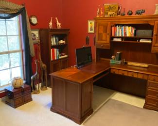Desk, Bookcase, File Cabinets