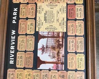 Framed original Riverview tickets 