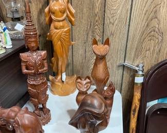 Carved Teak figures from Thailand 