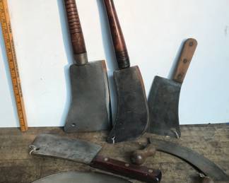 Antique meat cleavers & choppers