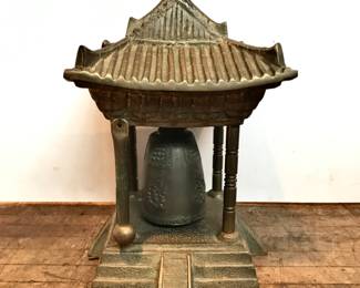 Antique bronze ceremonial pagoda bell