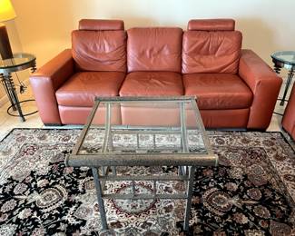Natuzzi Reclining Sofa and Matching love seat $2500 set - End Tables are NFS. 