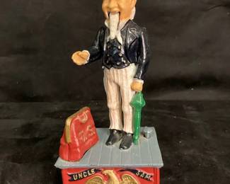 Cast Iron Uncle Sam Coin Bank