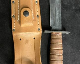 Camillus Leather Handle Knife And Sheath