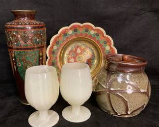 Cloisonn Vase Stone Glasses And More