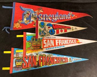 Vintage Disneyland And California Pennants