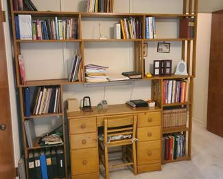 Small Desk 
Books and more books.Vtg Bibles and Church  related Books..Kids Books..
Encyclopedias Even..