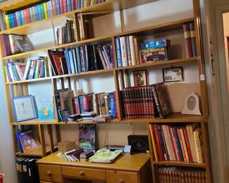 BOOKS & More Books
Vtg Bibles..Church and life  related Books..Kids..
Readers Digest..
Encyclopedias even !!
Small Desk for sale Wooden ..Wall Bookcase...