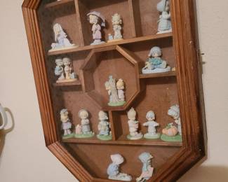 Minature Precious  Moments  in display case