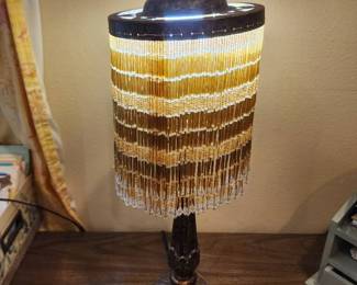 006 Vintage Beaded Fringe Lamp