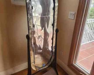 Vintage Punched Tin Floor and Wall Mirror