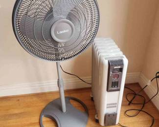Oscillating Floor Fan and Standalone Radiant Heater