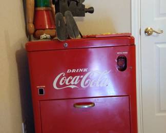 1947 Coke machine. In great shape. Pinocchio is resting for the next show.