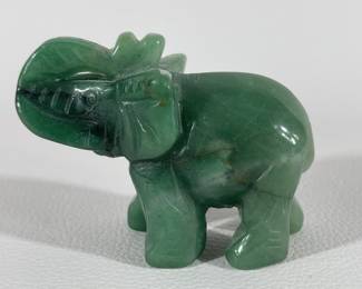 Carved Green Stone Elephant