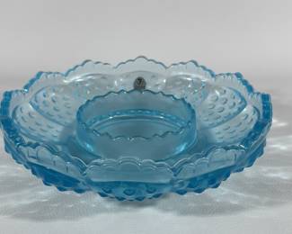 Vintage Fenton Blue Glass Bowl
