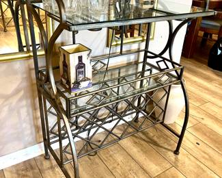 Vintage Wine Bottle and Glass Rack Bar 