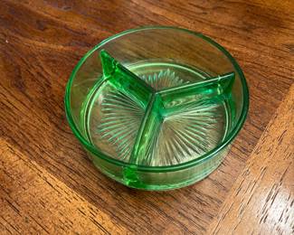 Uranium Glass Relish Tray