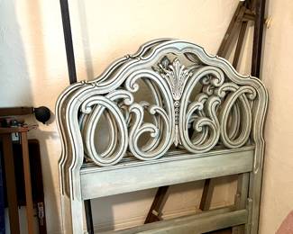 Blue Vintage French Provincial Twin Bed By Thomasville