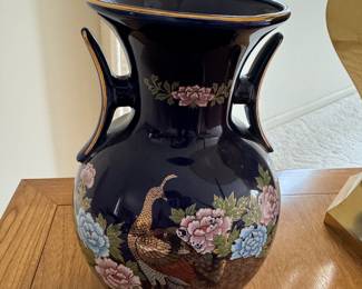 Vintage Golden Peacock Japanese Double Handle Vase